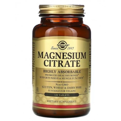 Solgar, Цитрат магния, 120 таблеток